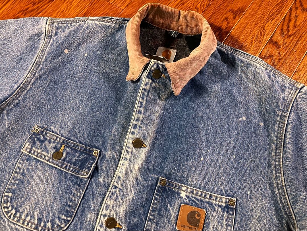 極上フェード 90s USA製 カーハート デニム チョアコート DST L
