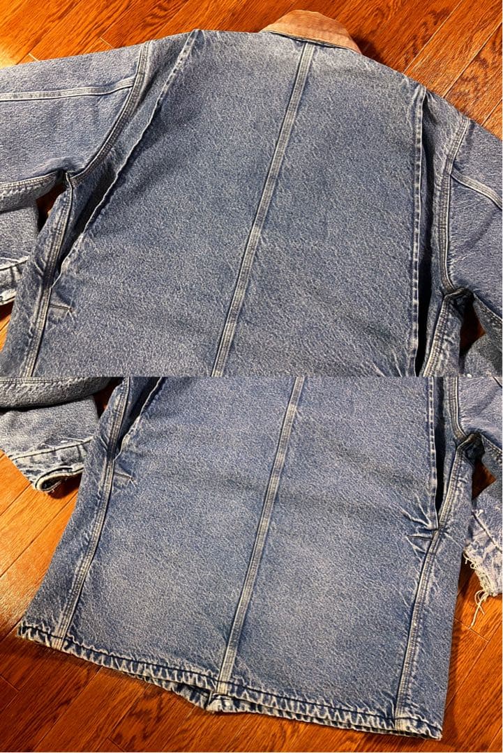 極上フェード 90s USA製 カーハート デニム チョアコート DST L