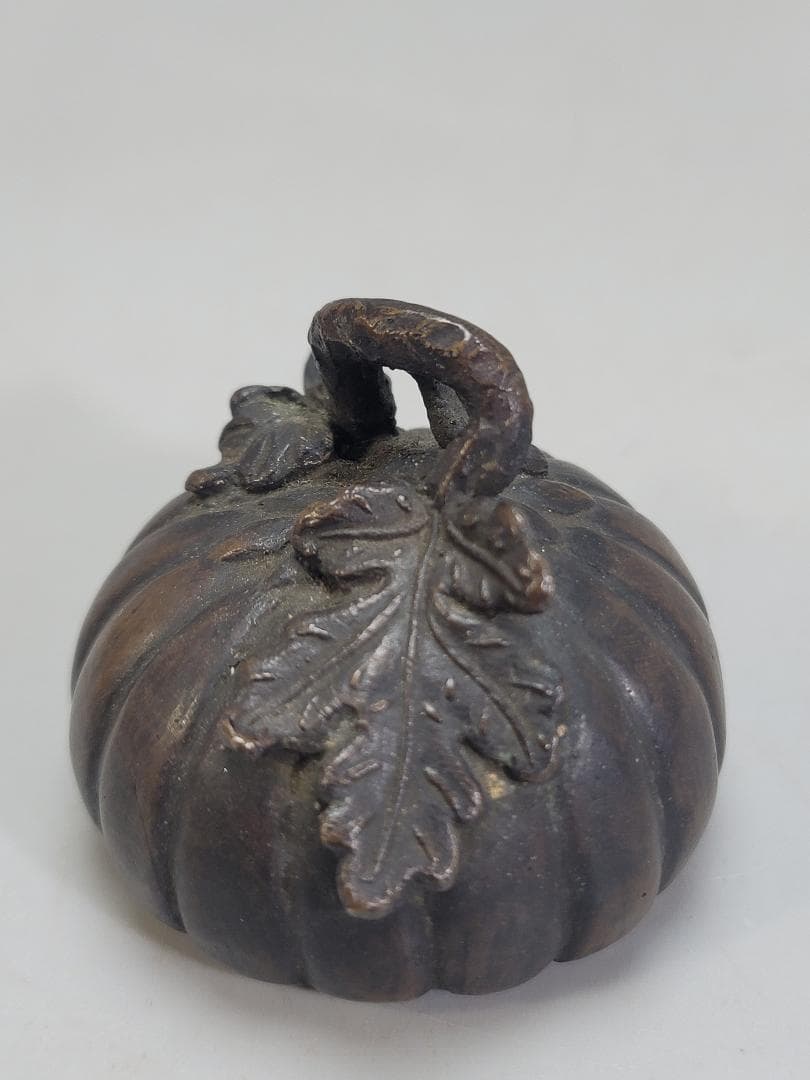 文房具 古銅 南瓜 水滴 大正十一年皇后陛下賜 文字在