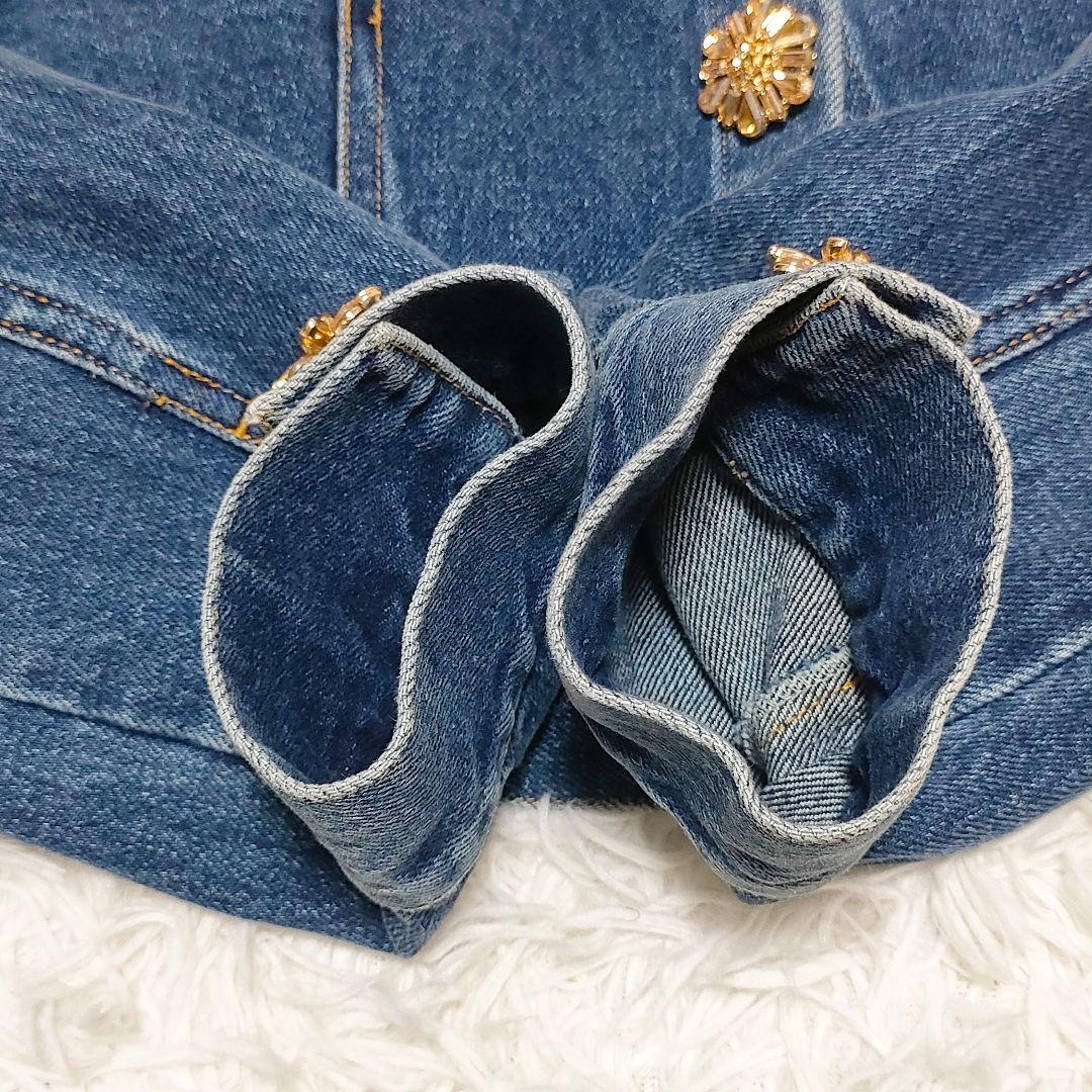 セルフポートレート クロップドデニムジャケット　ディアマンテボタン