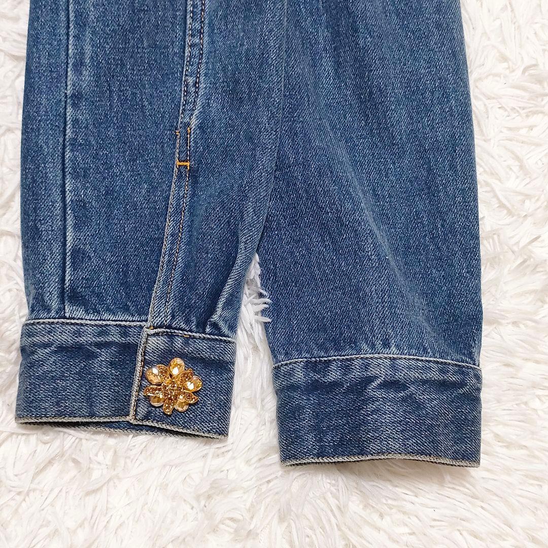 セルフポートレート クロップドデニムジャケット　ディアマンテボタン