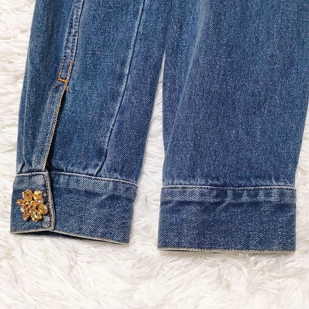 セルフポートレート クロップドデニムジャケット　ディアマンテボタン