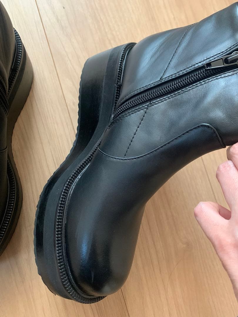 ENFOLD エンフォルド 厚底サイドジップ ブーツ ブラック