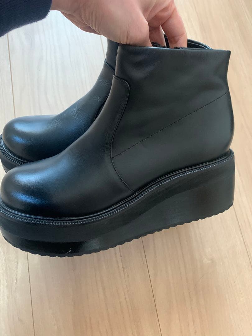 ENFOLD エンフォルド 厚底サイドジップ ブーツ ブラック