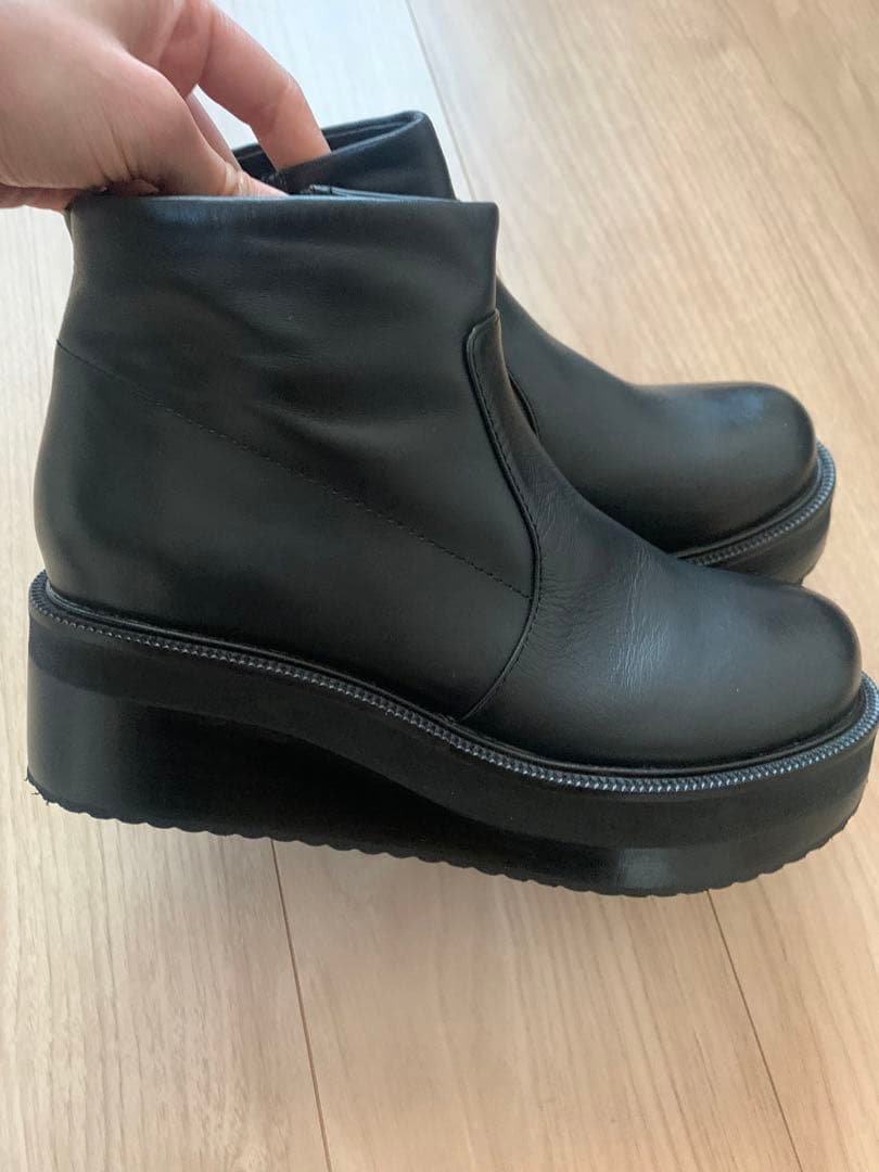 ENFOLD エンフォルド 厚底サイドジップ ブーツ ブラック