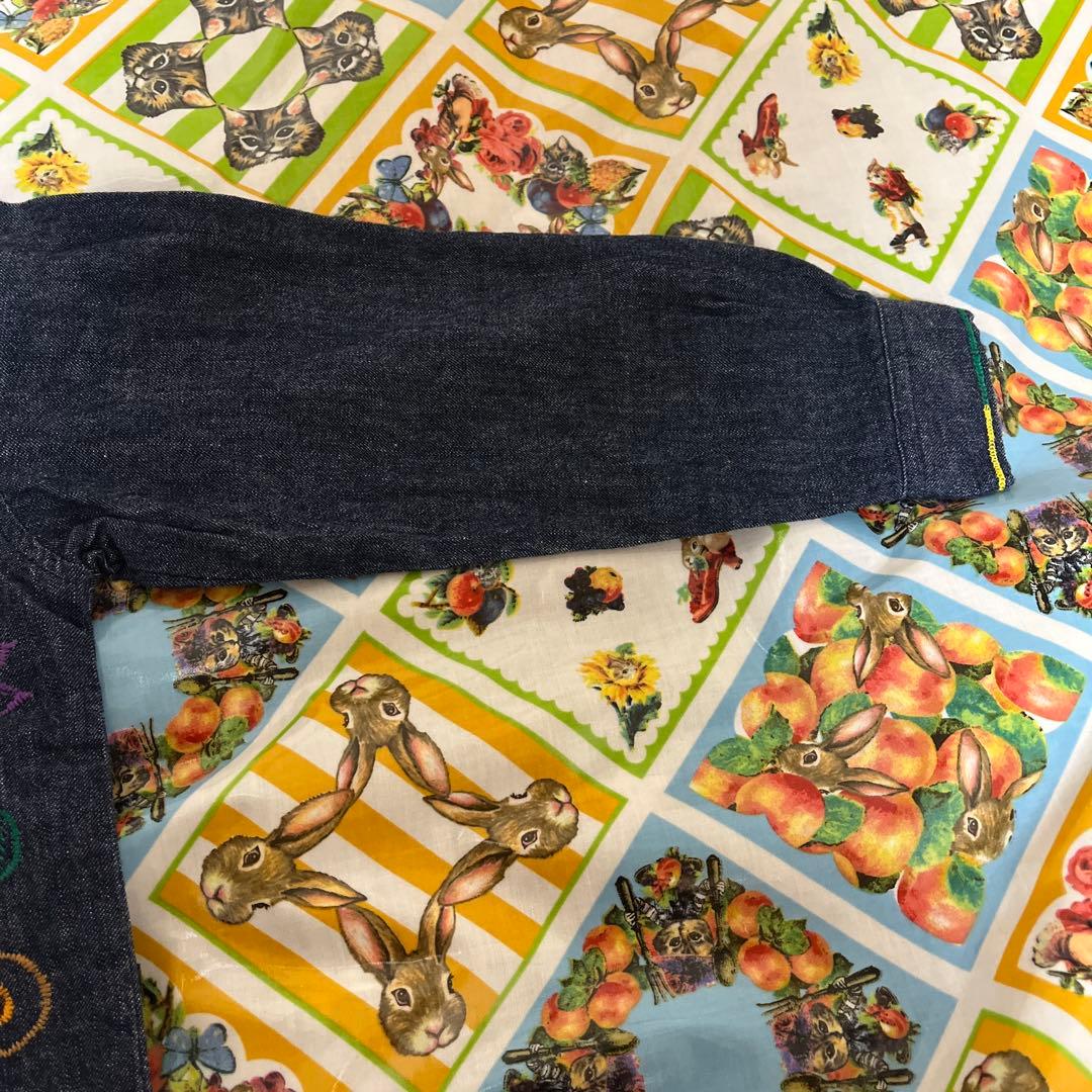 ミキハウス FUNKY 刺繍デニムジャケット 110cm 日本製 バッジ付き