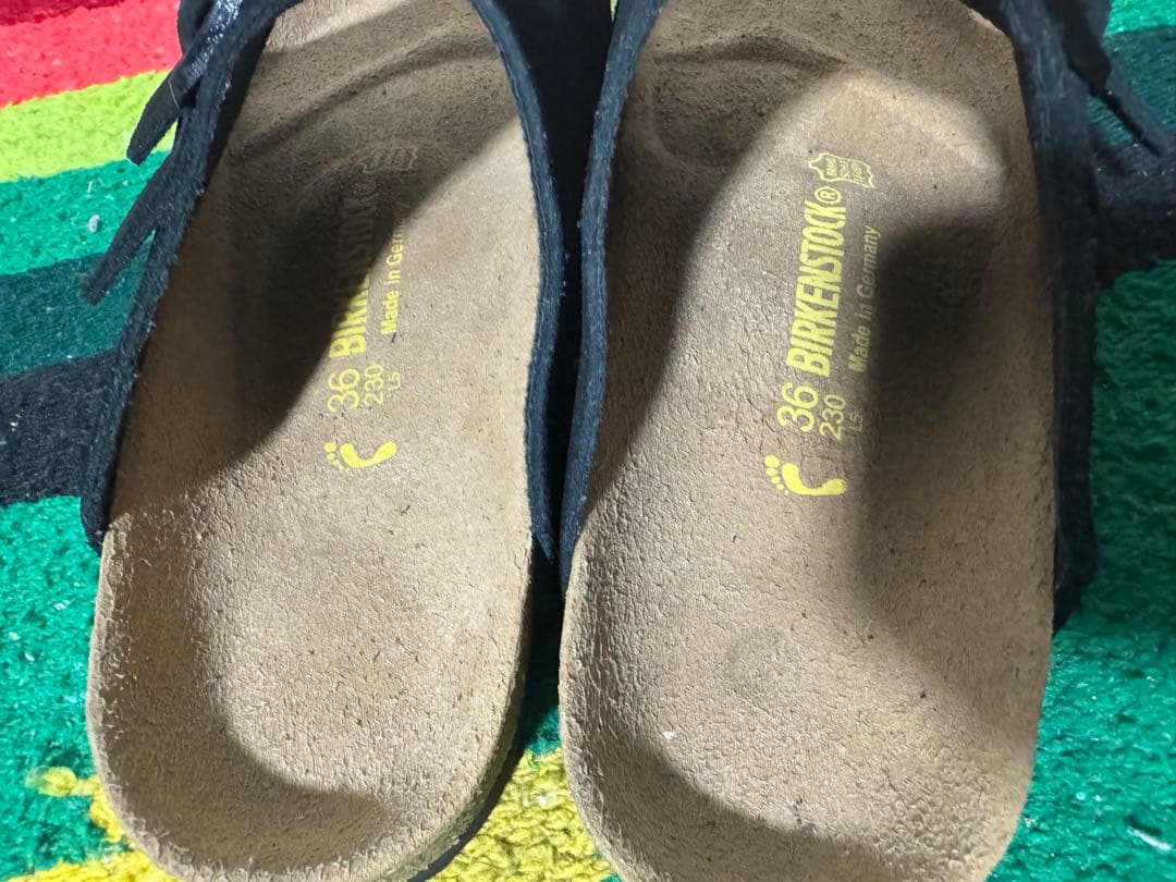 未使用 ビルケン チューリッヒ スエード ブラック ナロー 23cm