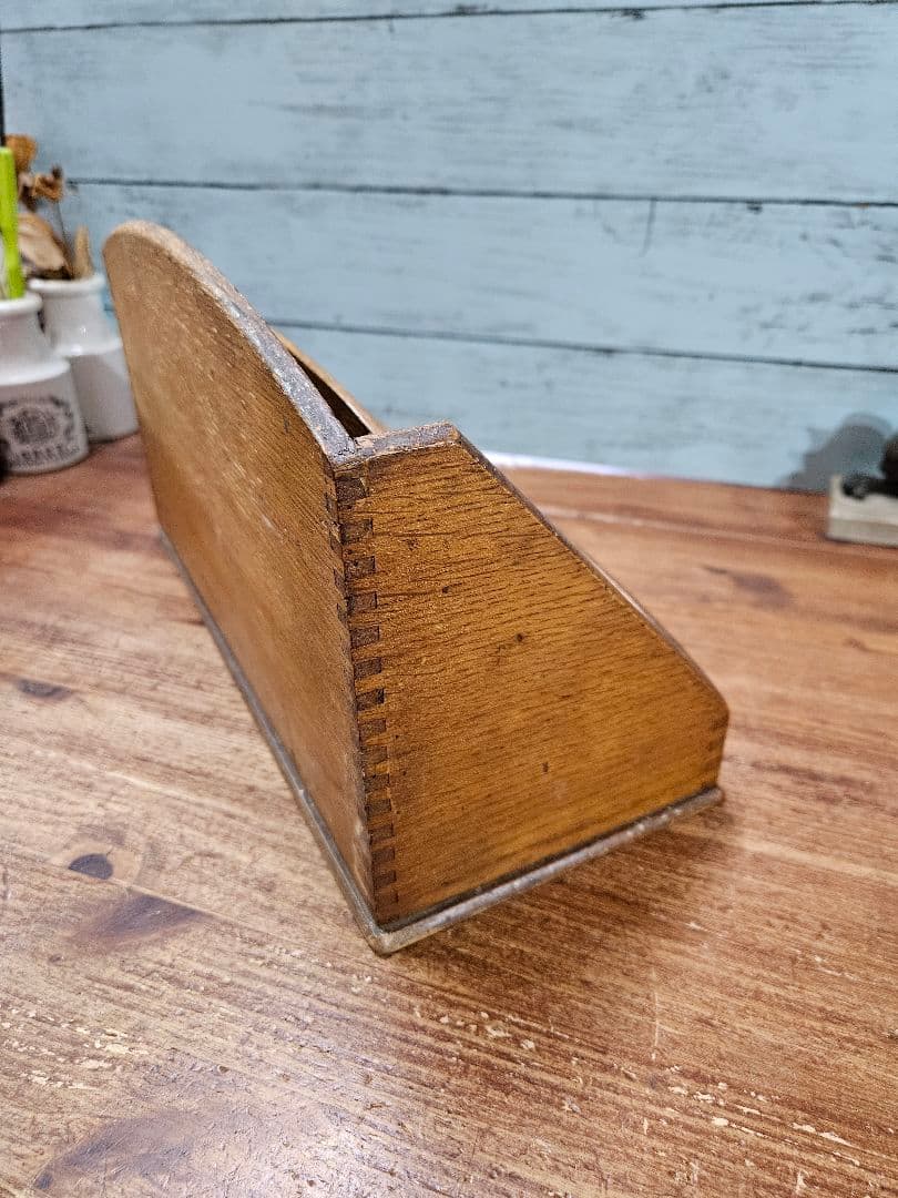 フランスヴィンテージ 木製のレターラック スタンド 手紙 書類立て 卓上 書斎