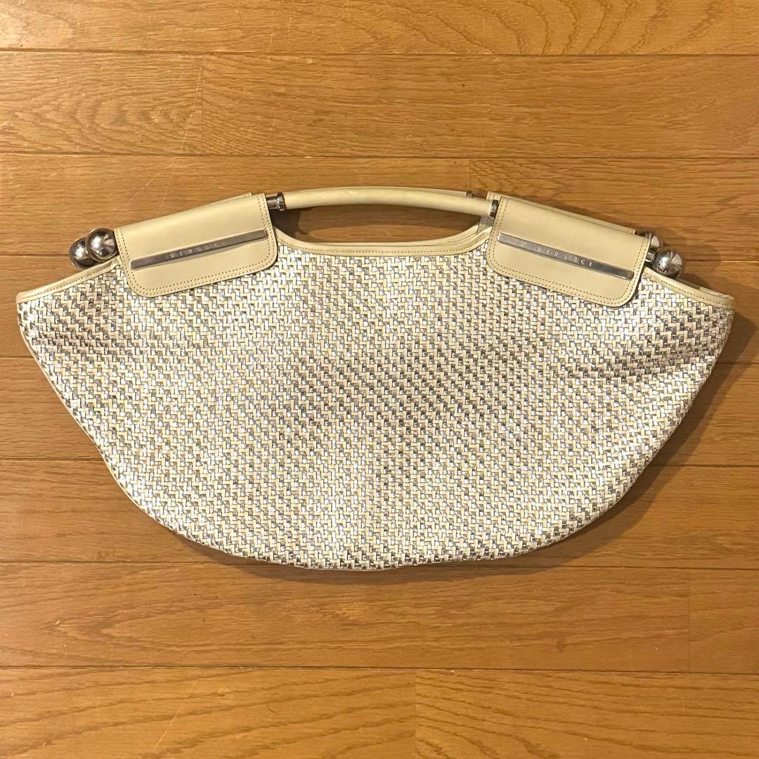 GIANNI VERSACE 90s メタリック大判クラッチ イタリア製