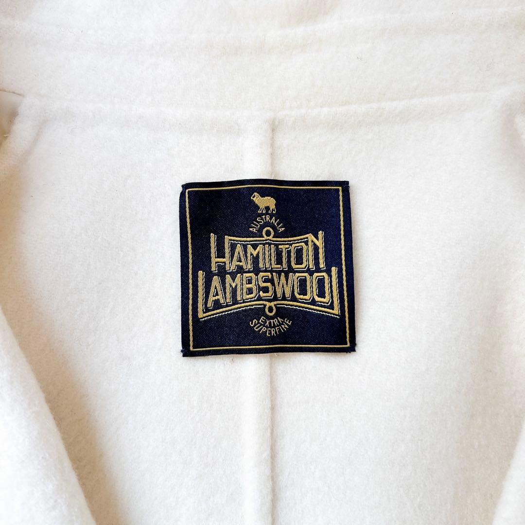 極美品✨シップス ハミルトンウール ダブル テーラードリバーコート ホワイト　M