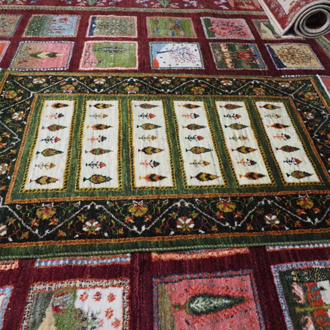 ゾランヴァリ　ギャッベ（ルリバフ）・玄関マットサイズ