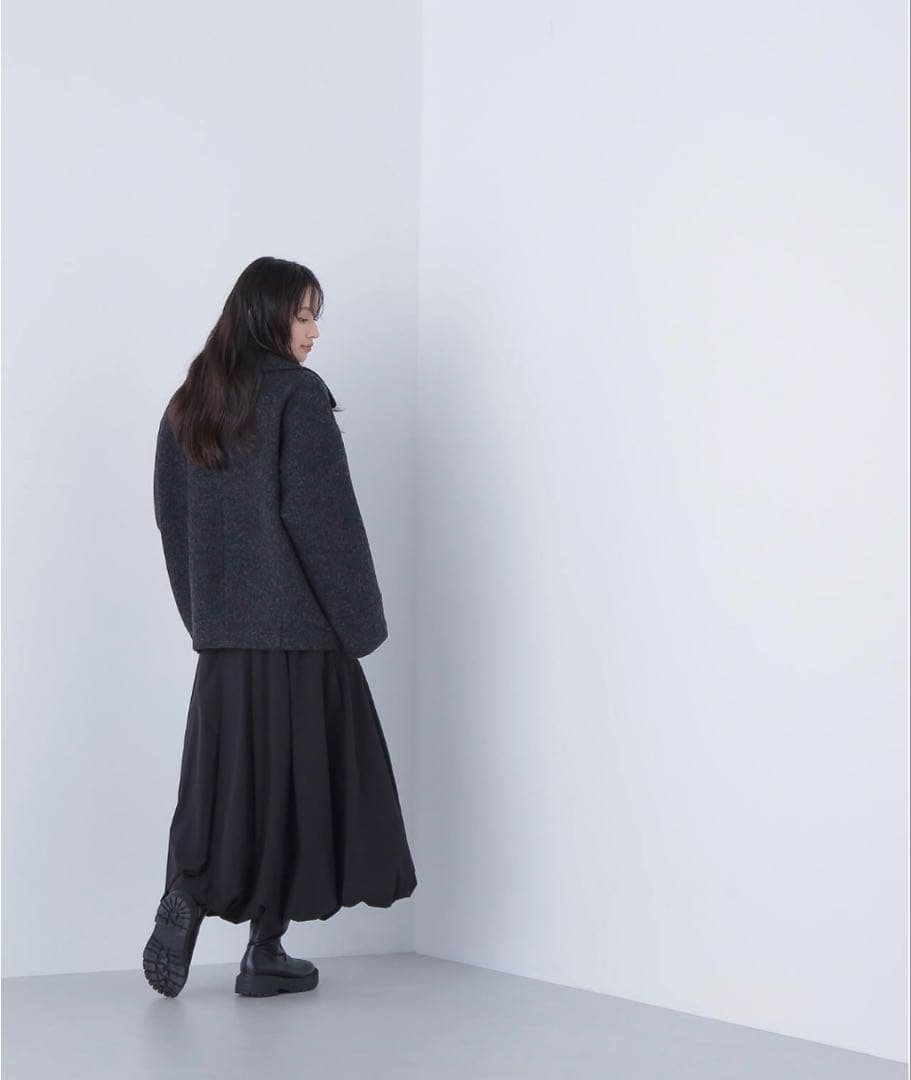 NATURAL BEAUTY BASIC ウーリーフォルムハーフコート