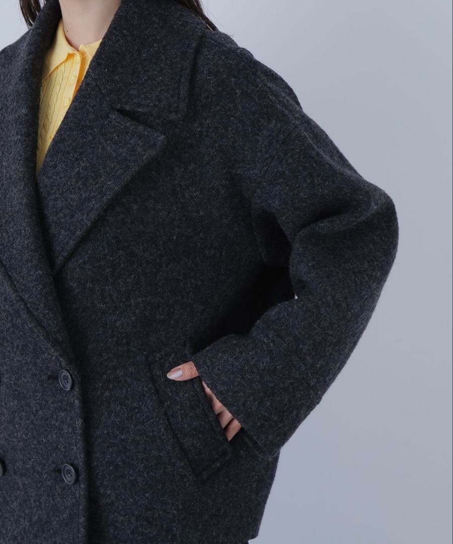 NATURAL BEAUTY BASIC ウーリーフォルムハーフコート