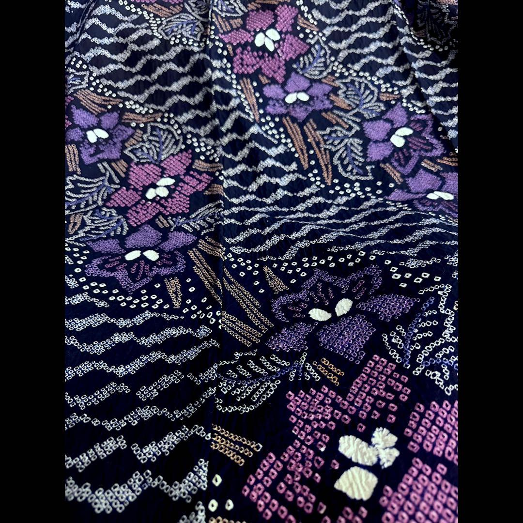 2点セットトールサイズ✨新品美品✨有松鳴海絞り浴衣　藍染に紫