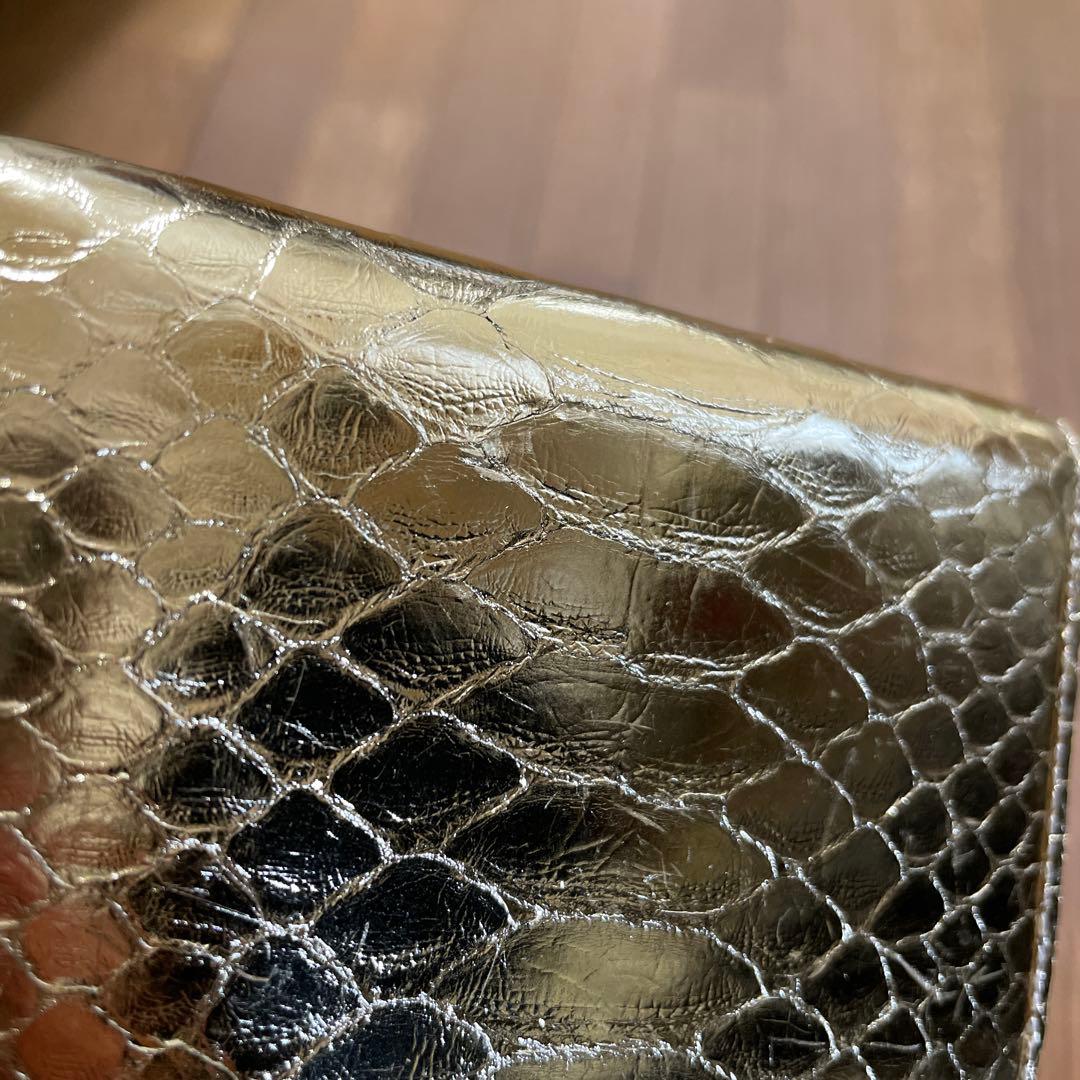 ゴールドレザー名刺入れ ヘビ柄　池田工芸