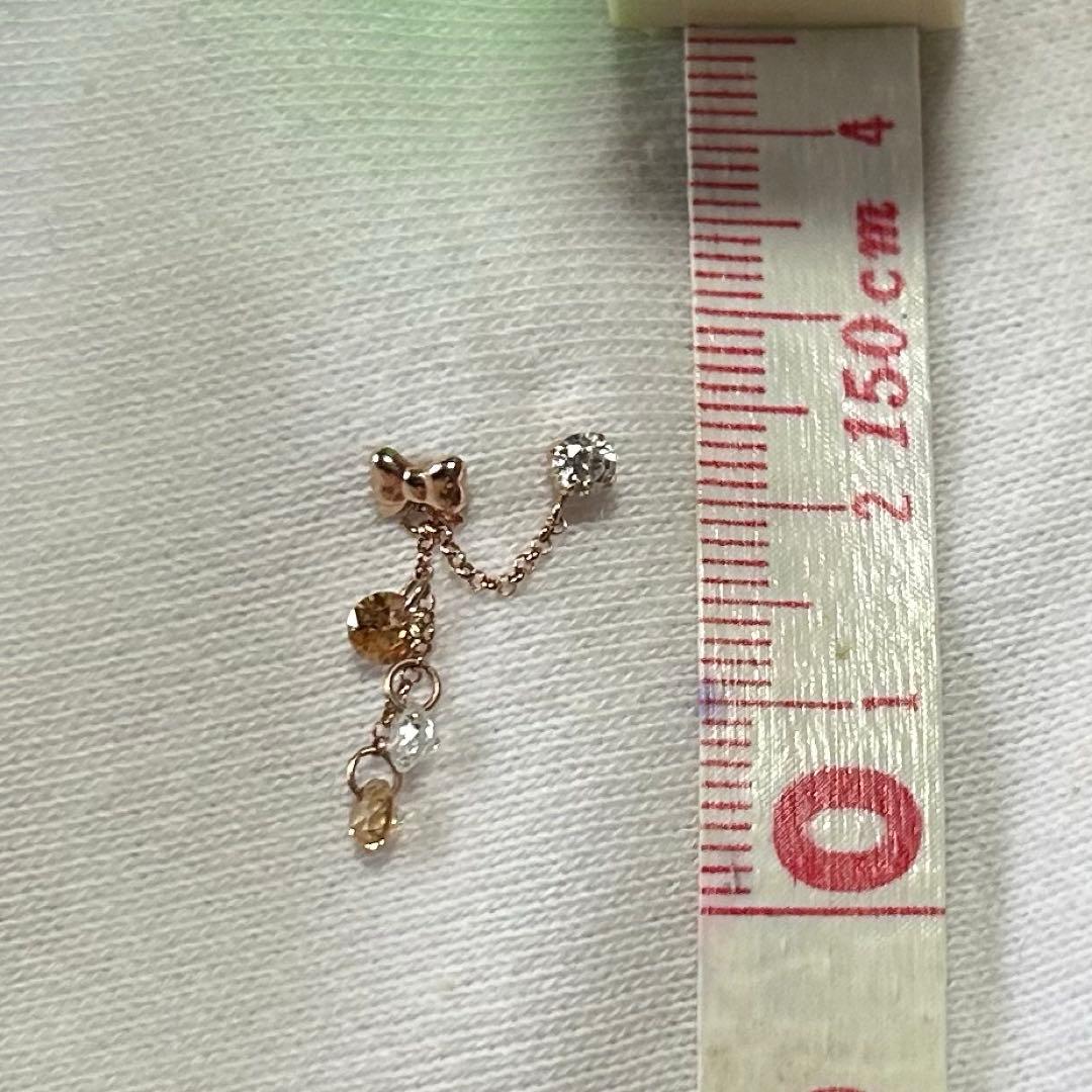 K18 2ホール片耳用　ピアス（キャッチなし）