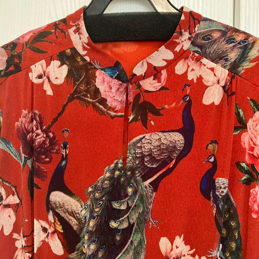 【VIVIENNE TAM】PEACOCK PRINT NET　ドレス