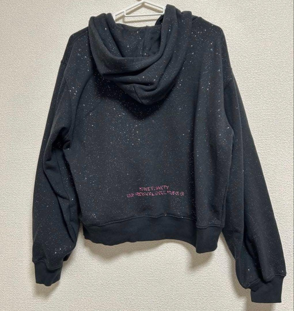 9090 girl Logo Glitter Zip Hoodie Mサイズ
