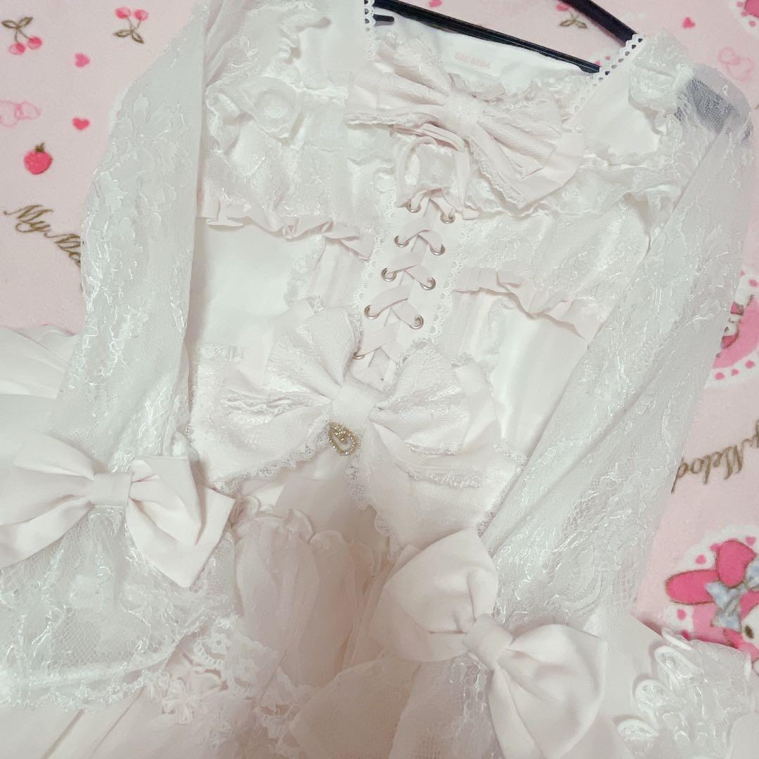 美品♡リズリサ♡フロントティアードシフォンワンピース♡ピンク♡