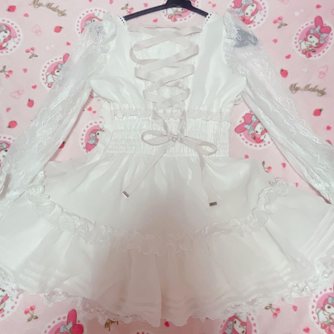 美品♡リズリサ♡フロントティアードシフォンワンピース♡ピンク♡