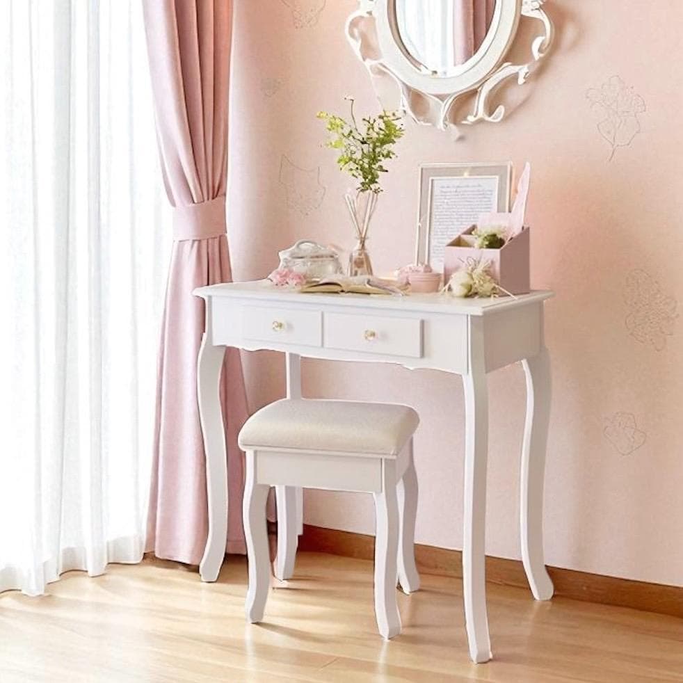 【新品】猫脚　デスク＆スツールセット　アンティーク風　勉強机　アウトレット