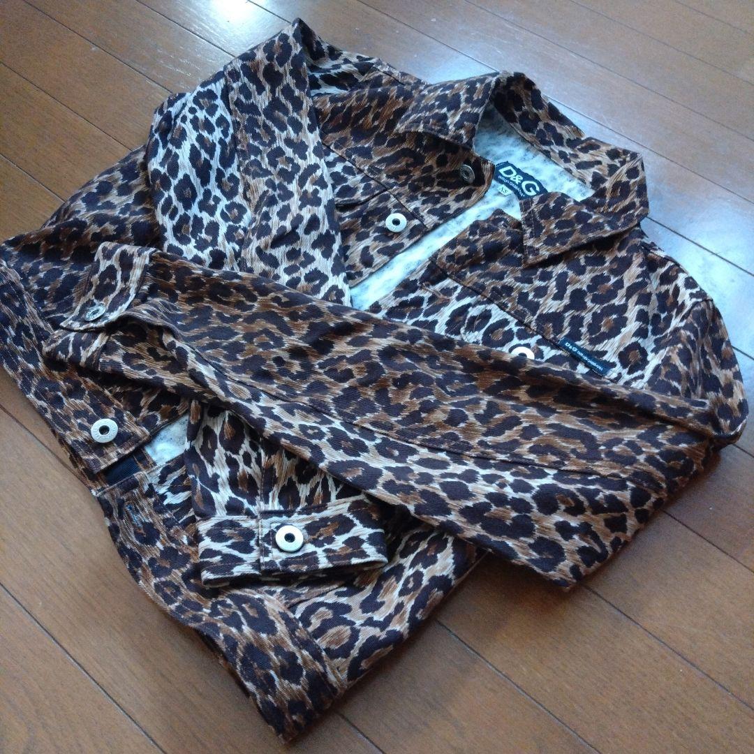 D&G ドルガバ ヒョウ柄 デニム　ジャケット Gジャン XS　ロゴ