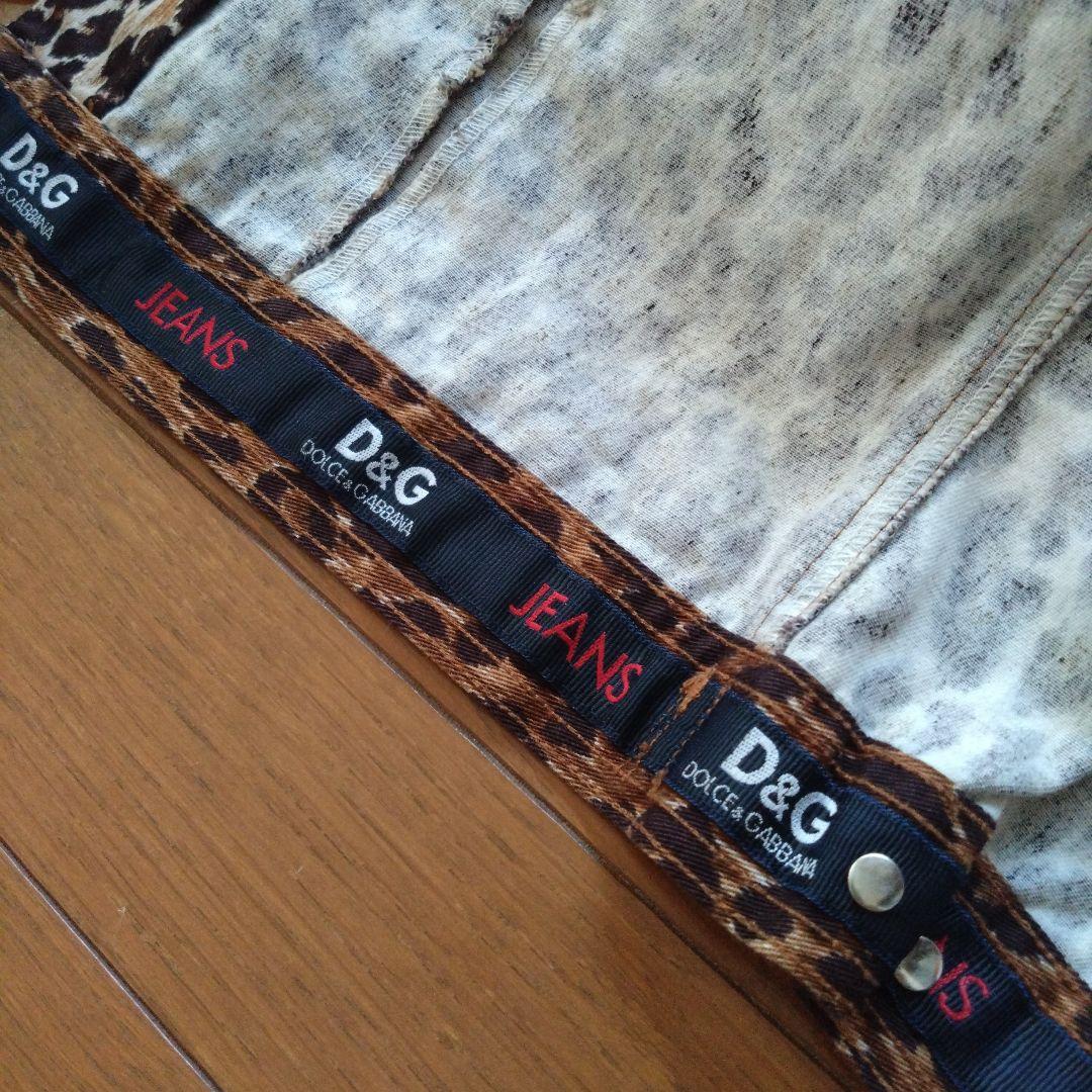D&G ドルガバ ヒョウ柄 デニム　ジャケット Gジャン XS　ロゴ