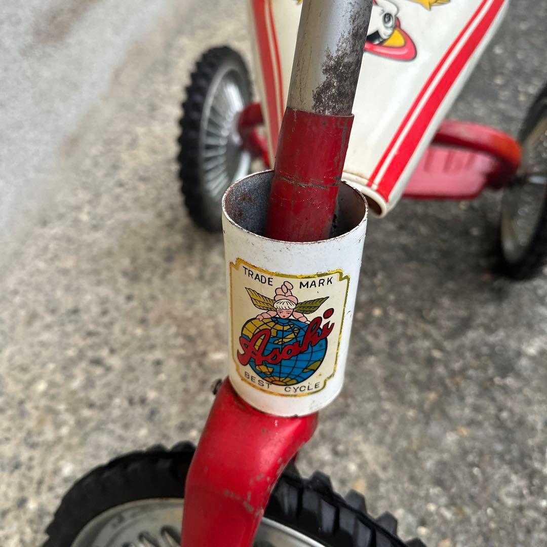 昭和レトロ アサヒ 三輪車 ブリキ製 子供用 トライシクル 当時物