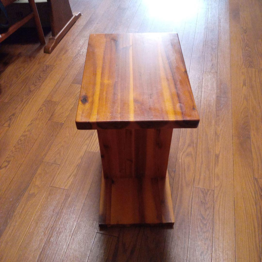 サイドテーブル 中棚付き 天然木製 シンプル