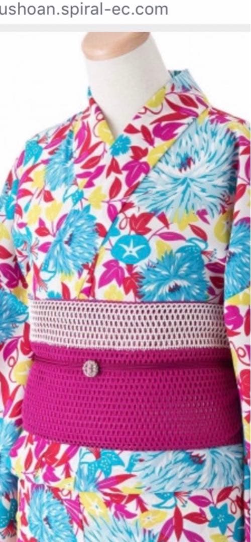 お値下げ 撫松庵 新品タグ付き 可愛い 花柄 浴衣 セオアルファ