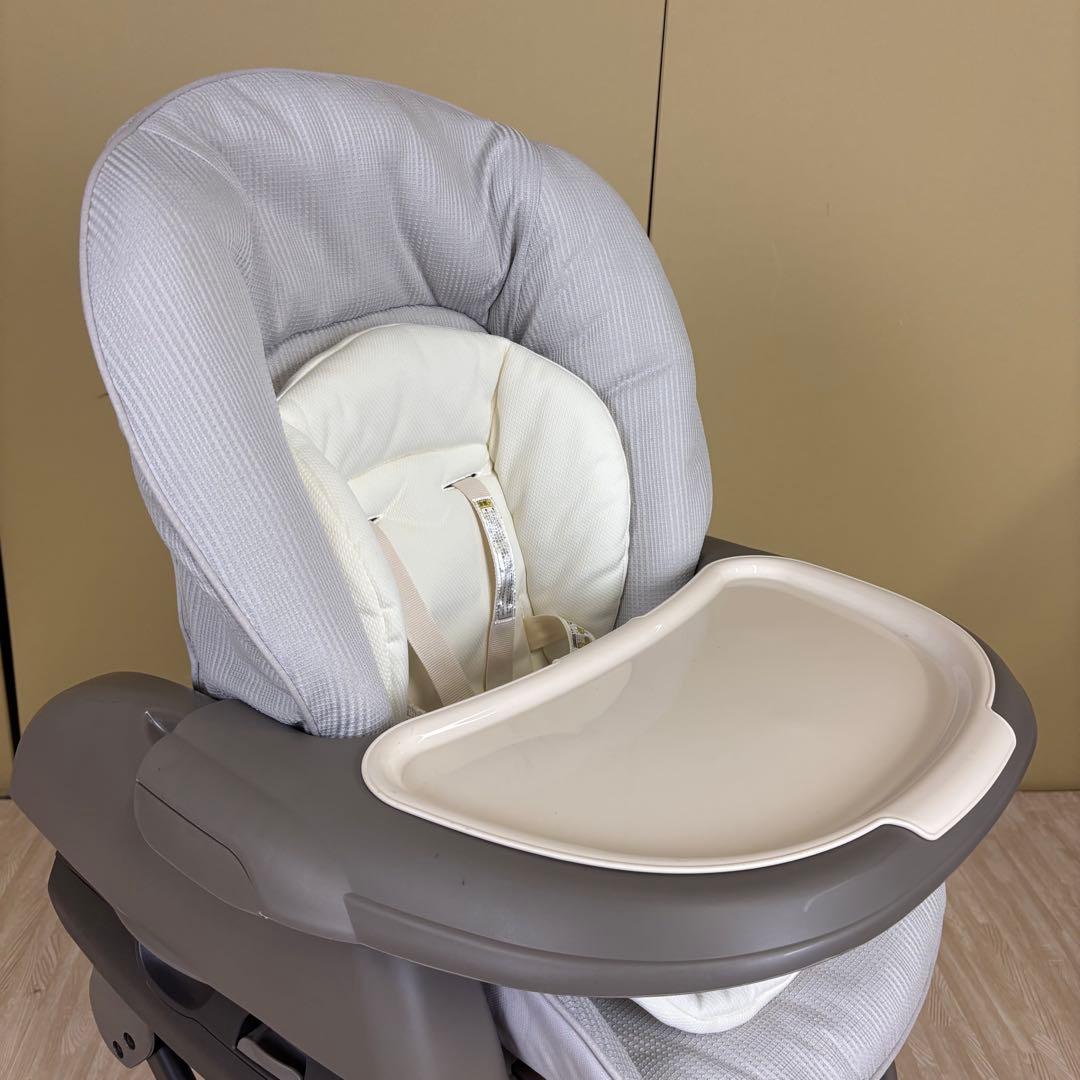 ☆未使用に近い☆コンビ　ハイローベッド＆チェア　ネムリラ　人気のグレー　トレイ付