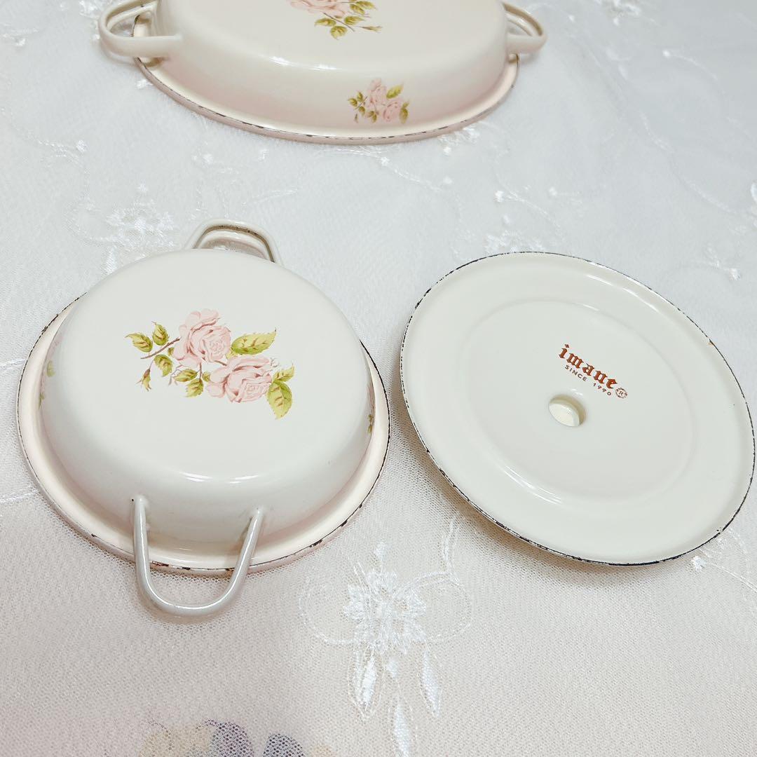 imane 琺瑯 ミニチュアキャセ3点セット / イマン マニー 薔薇雑貨