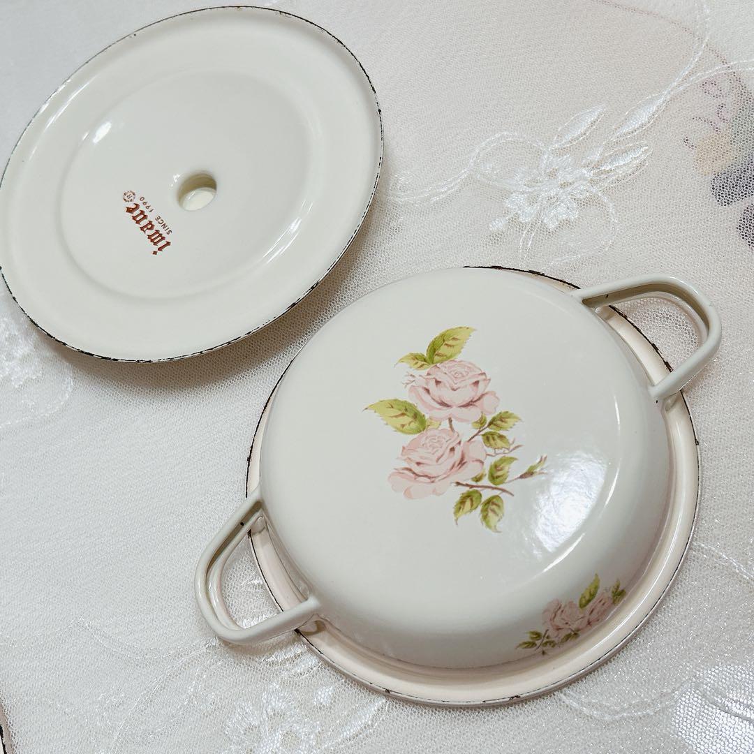 imane 琺瑯 ミニチュアキャセ3点セット / イマン マニー 薔薇雑貨