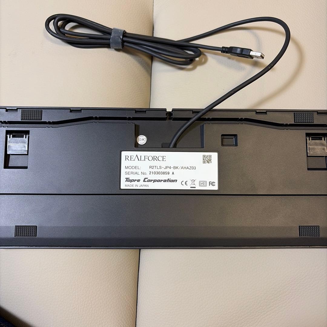 【美品】東プレ REALFORCE 静音 45g 日本語R2TLS-JP4-BK