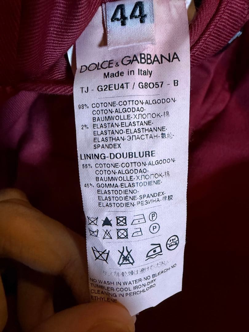 DOLCE & GABBANA レッド テーラードジャケット