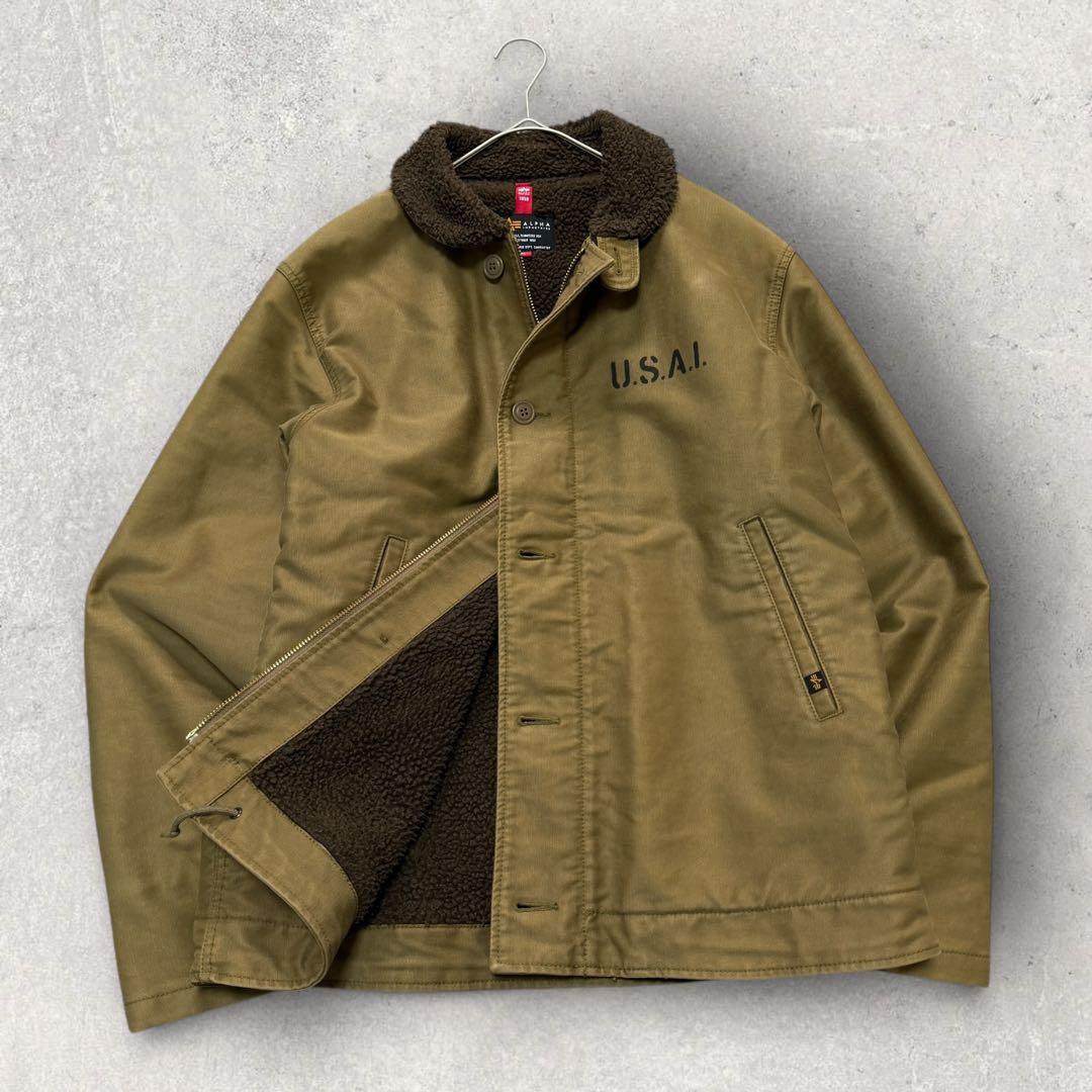 【超希少XLサイズ】アルファインダストリーズ　N-1　デッキジャケット　ボア　茶