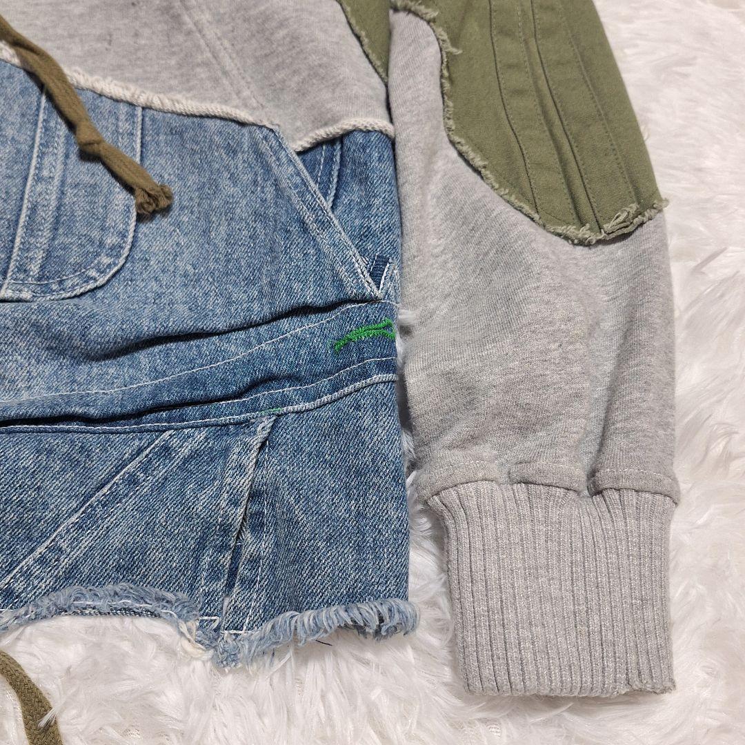 karaku　異素材　再構築　ミリタリーデザイン　ダメージ　リメイク　ジャケット