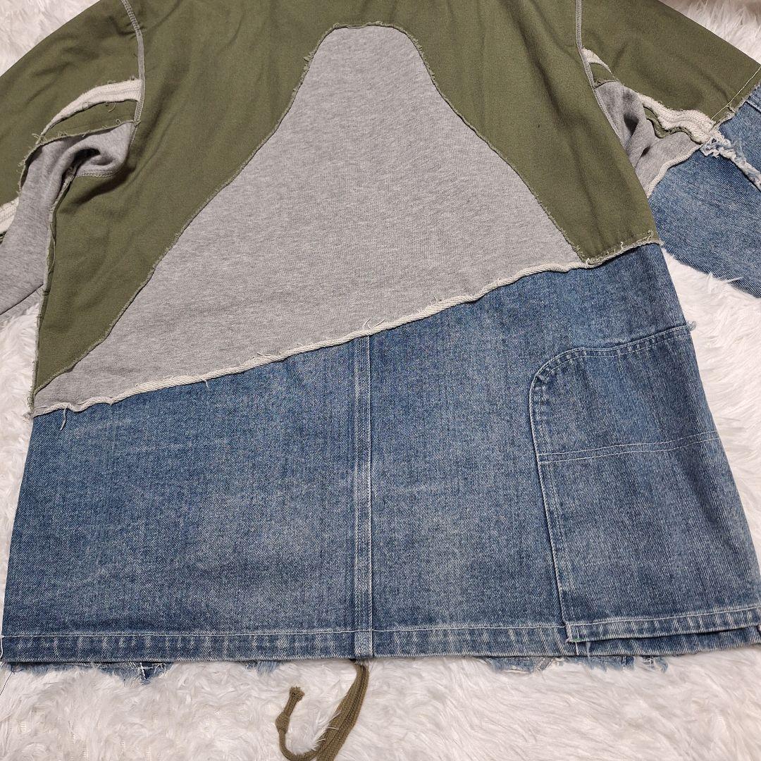 karaku　異素材　再構築　ミリタリーデザイン　ダメージ　リメイク　ジャケット