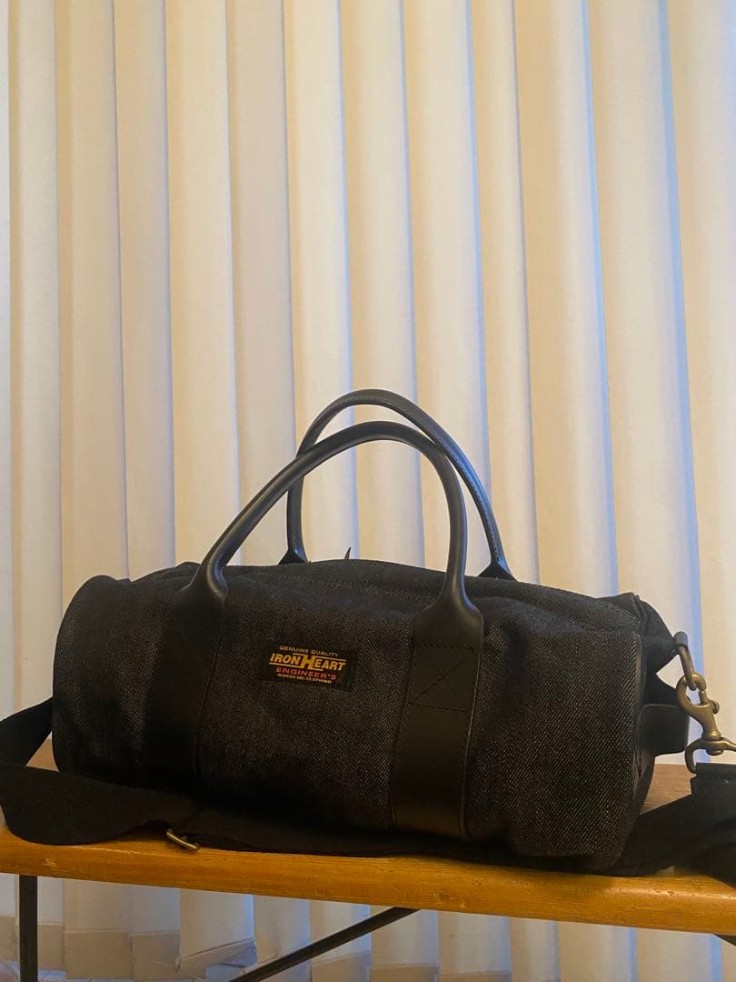 21oz 黒鎧デニムダッフルバッグ