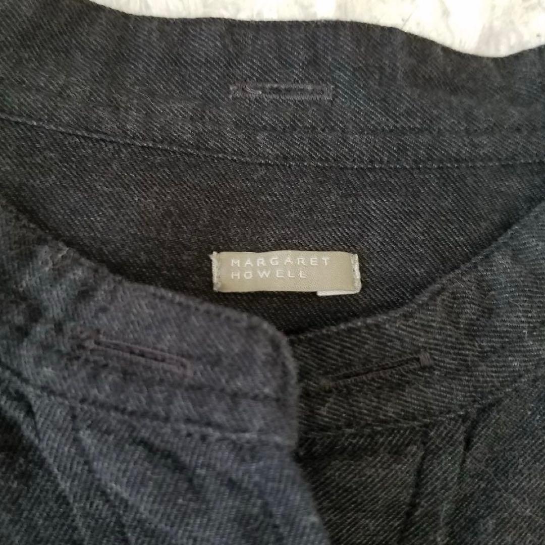 美品✨マーガレットハウエル バンドカラーシャツワンピース ハーフボタン ロング