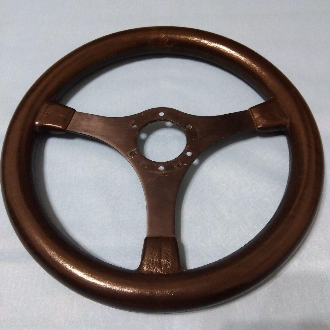 ビ*ト様 当時物❗旧車❗レザー ステアリング 3本スポーク