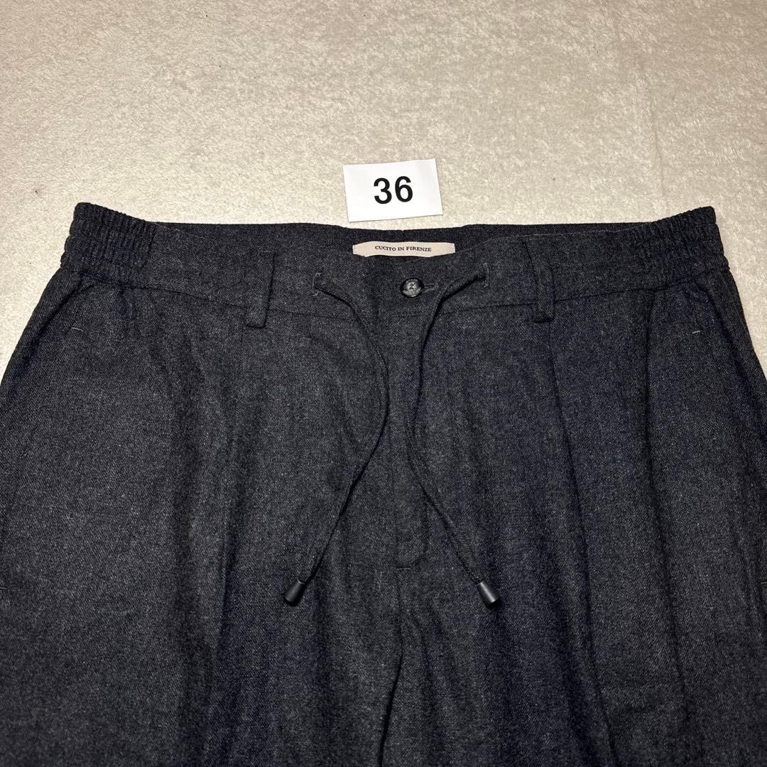 36 美品　ジャブスアルキヴィオ　スラックス　ウール　48 ツイード　グレー