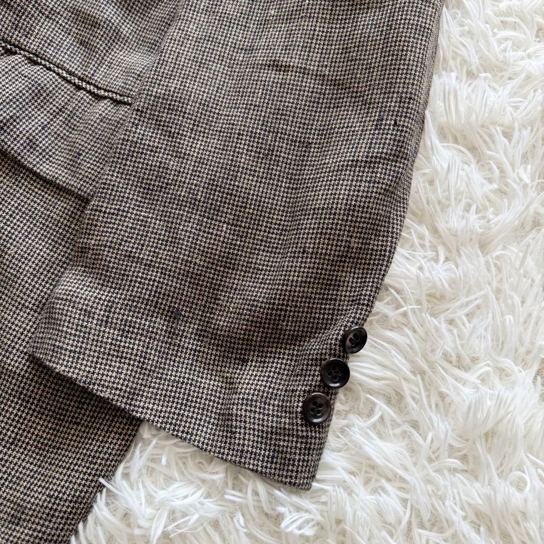 【コムデギャルソンオム】テーラードジャケット　リネン100% S カーキ　ダブル