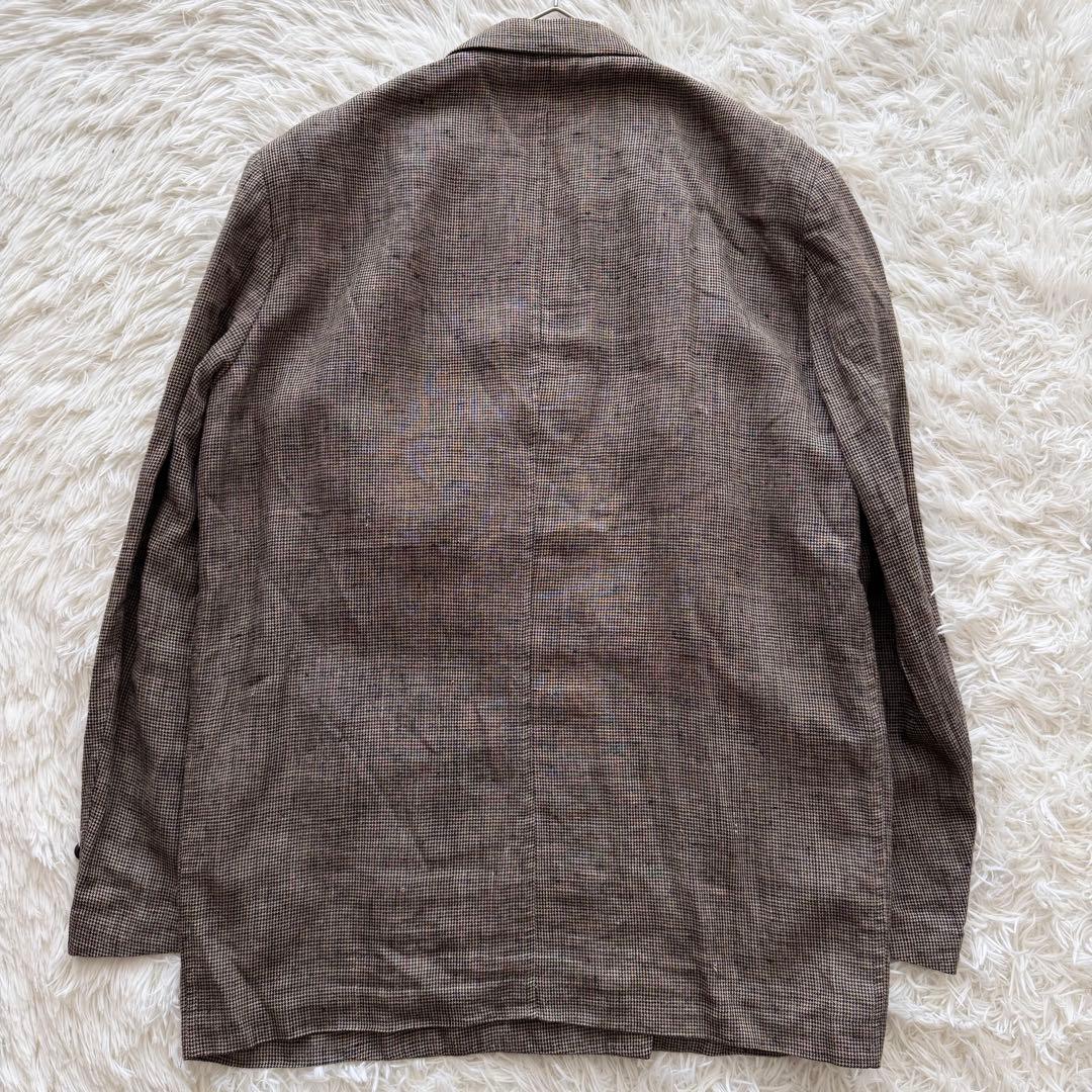 【コムデギャルソンオム】テーラードジャケット　リネン100% S カーキ　ダブル