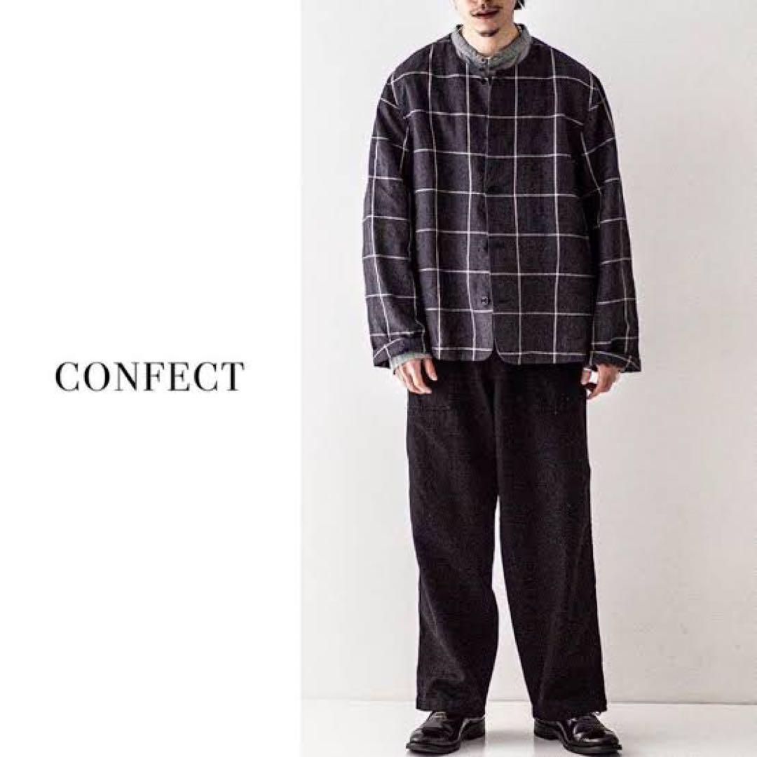 confect ルポワンチェック ノーカラージャケット