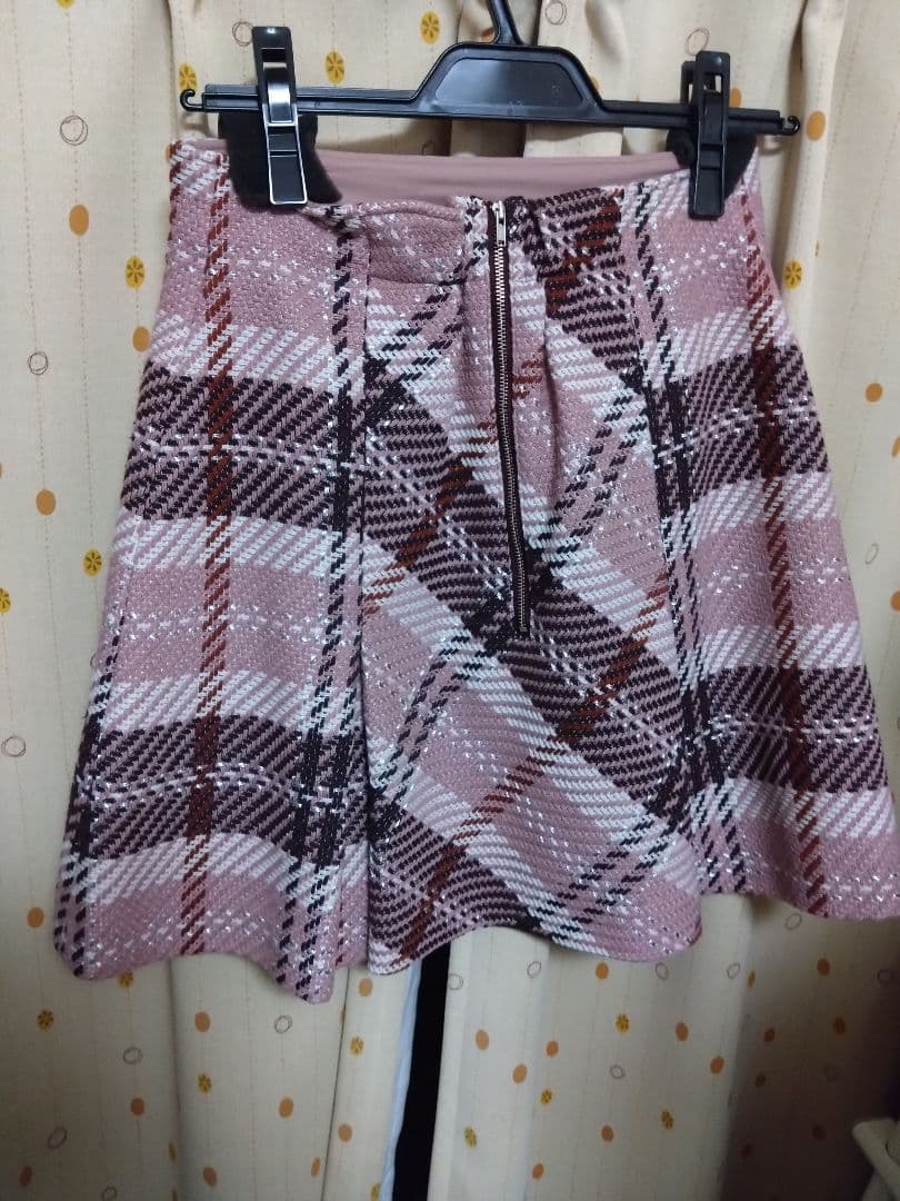 SNIDEL ロービングチェックミニスカート　PNK