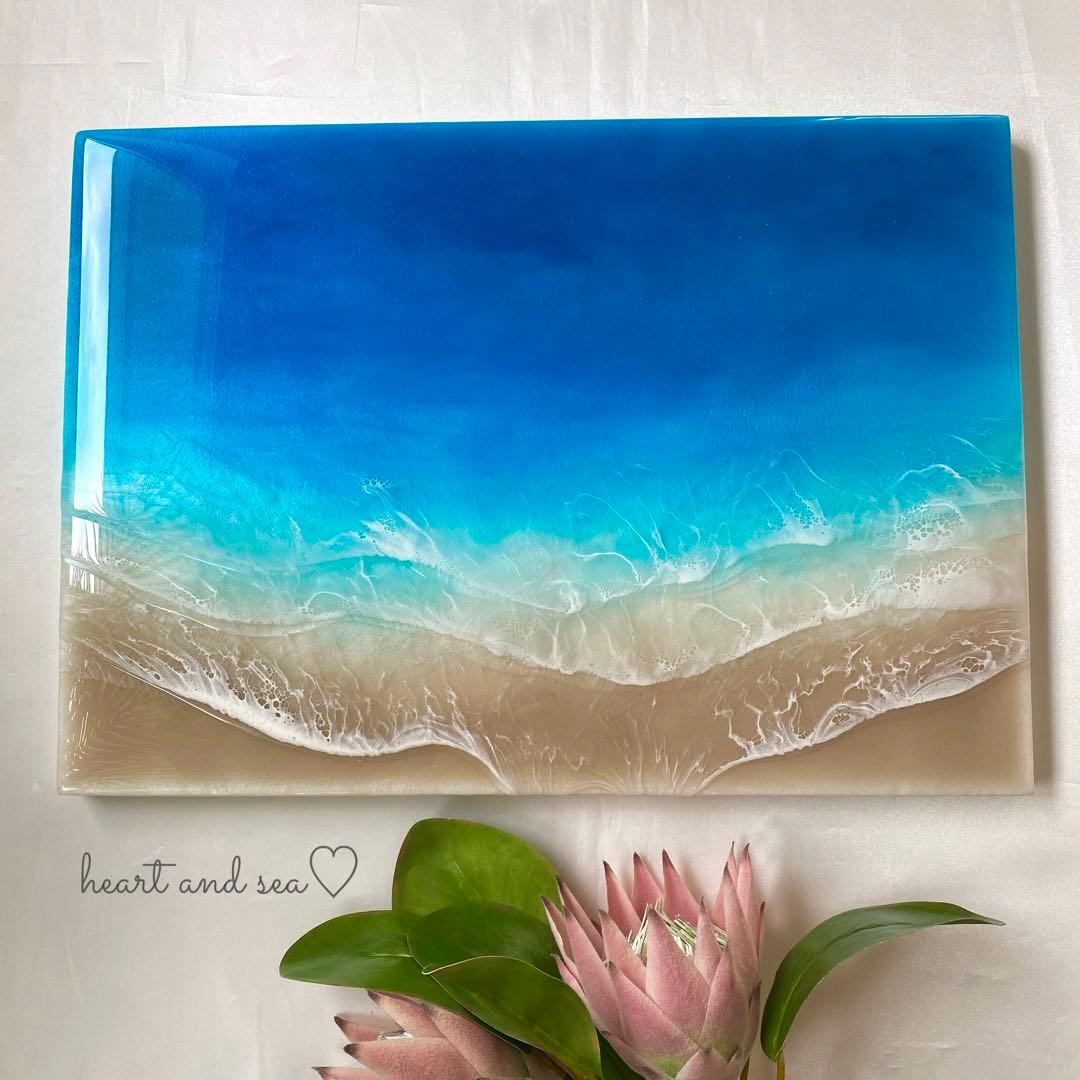 レジンアート　海アート　オーシャンアート　インテリアパネル