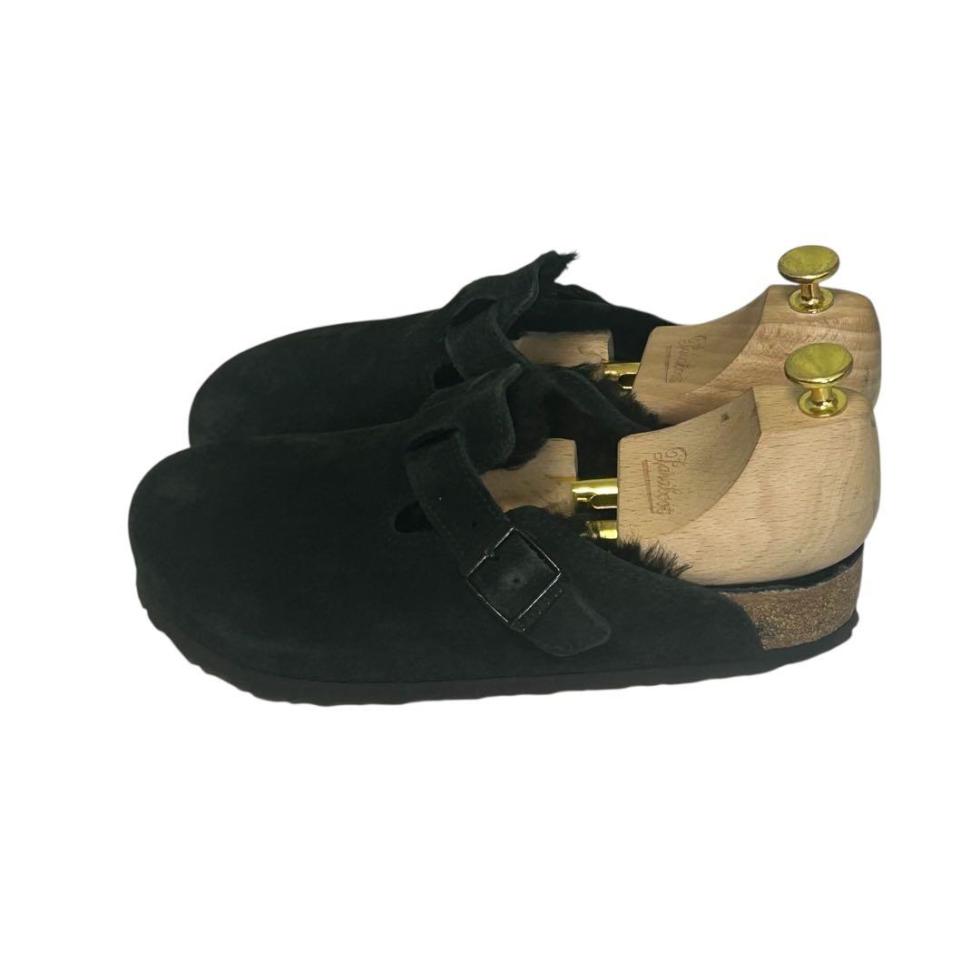 極美品　ビルケンシュトック　ボストンスエード　シアリング　ブラック24.5cm