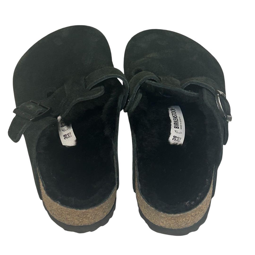 極美品　ビルケンシュトック　ボストンスエード　シアリング　ブラック24.5cm