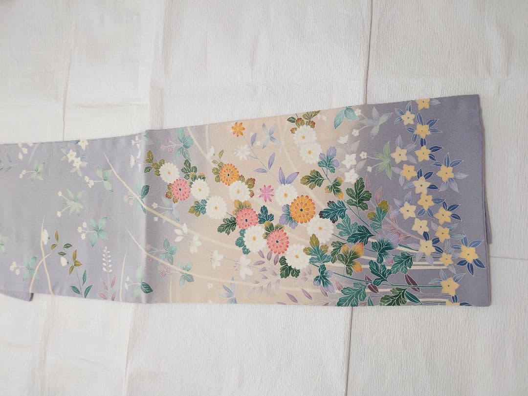 正絹　袷　訪問着　藤色